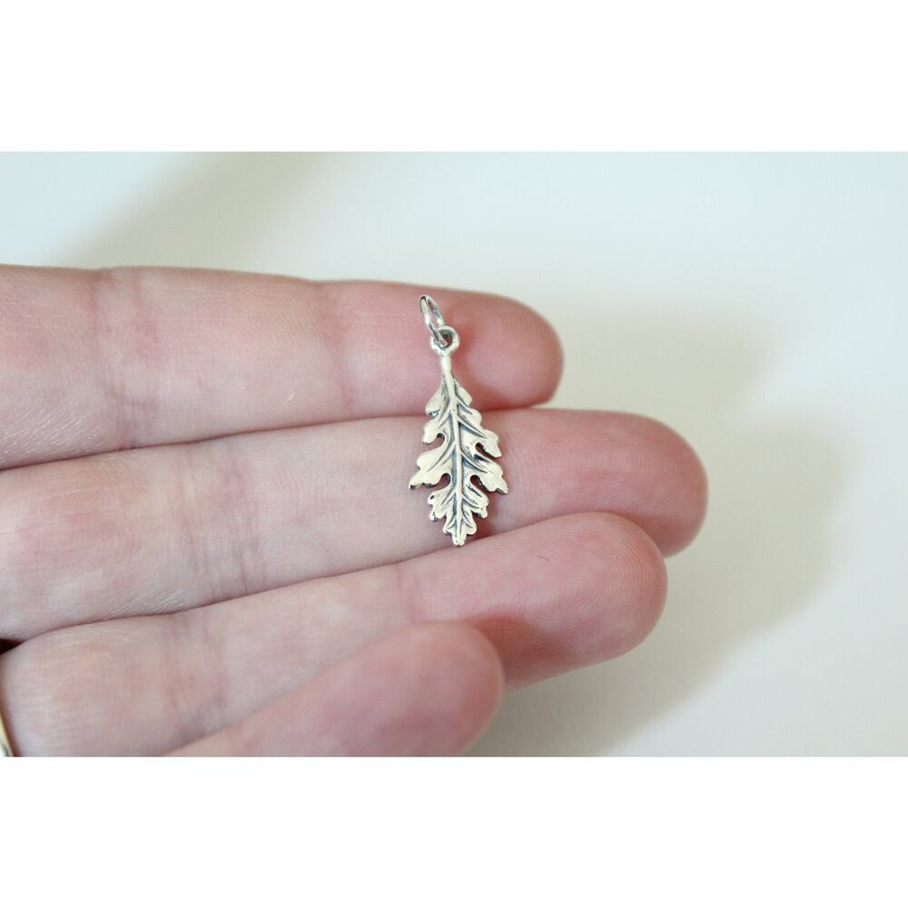 Sterling Silver Oak Leaf Charm, Silver Oak Leaf Pendant, Oak Leaf Pendant
